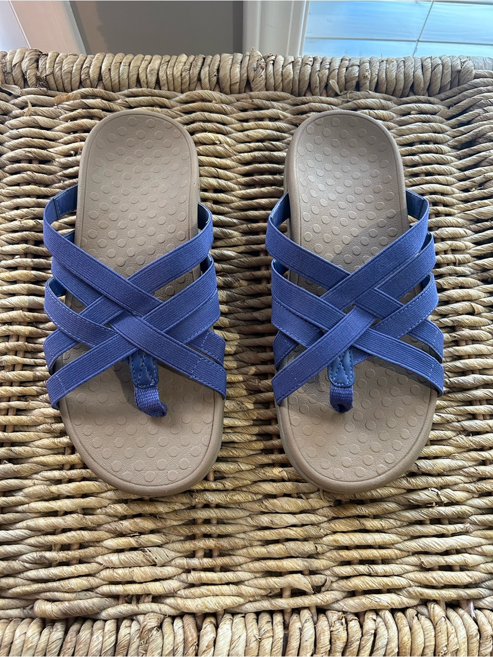 Vionic Women’s Tia Woven Stretch Sandals Blue US 7